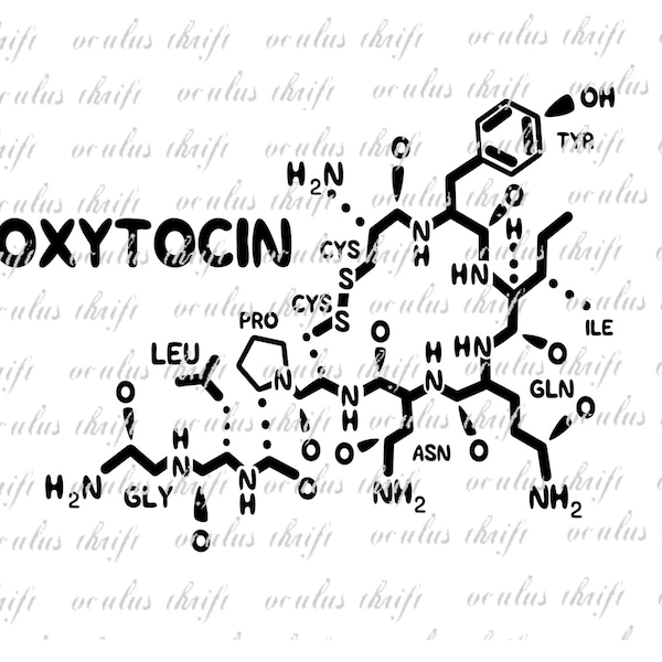 Oxytocin the Love Molecule SVG - Silhouette Cut File