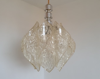 Kalmar Lucite Pendant Lamp clear acrylic 1970s