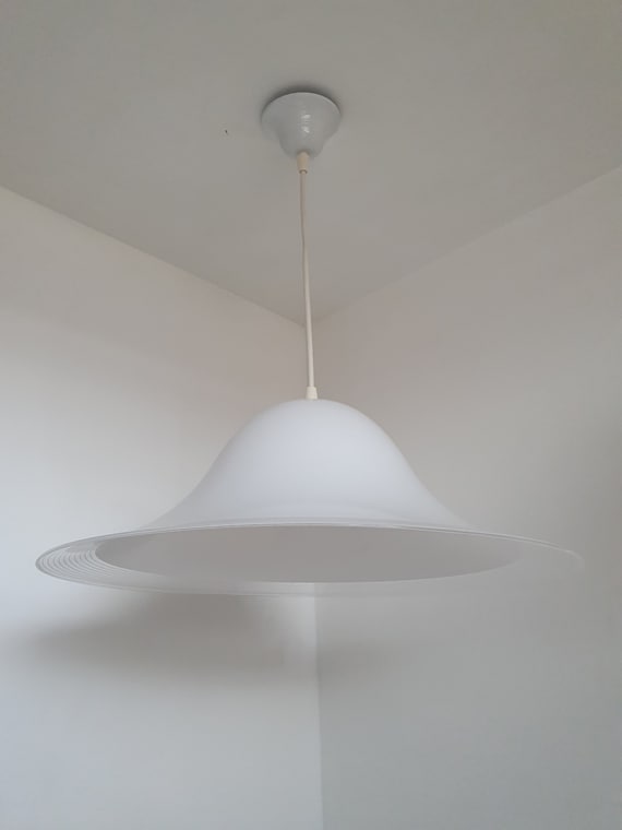 White vintage Pendant Lamp 21.2 inch - 54 cm Guzzini style Space Age