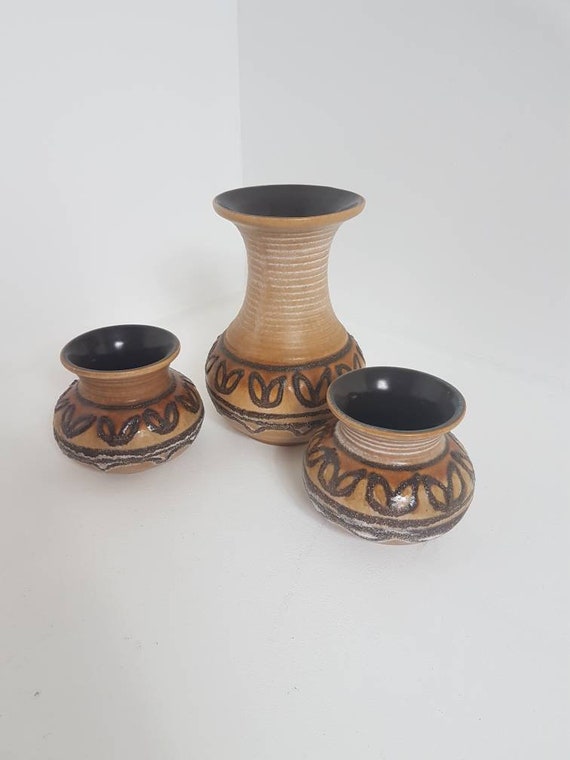 1010 50 Vintage Vase Marzi /& Remy XL \u2013 West German Pottery \u2013 1950s Mid Century \u2013 signed handpainted Spangenberg \u2013 Large Floorvase \u2013 No