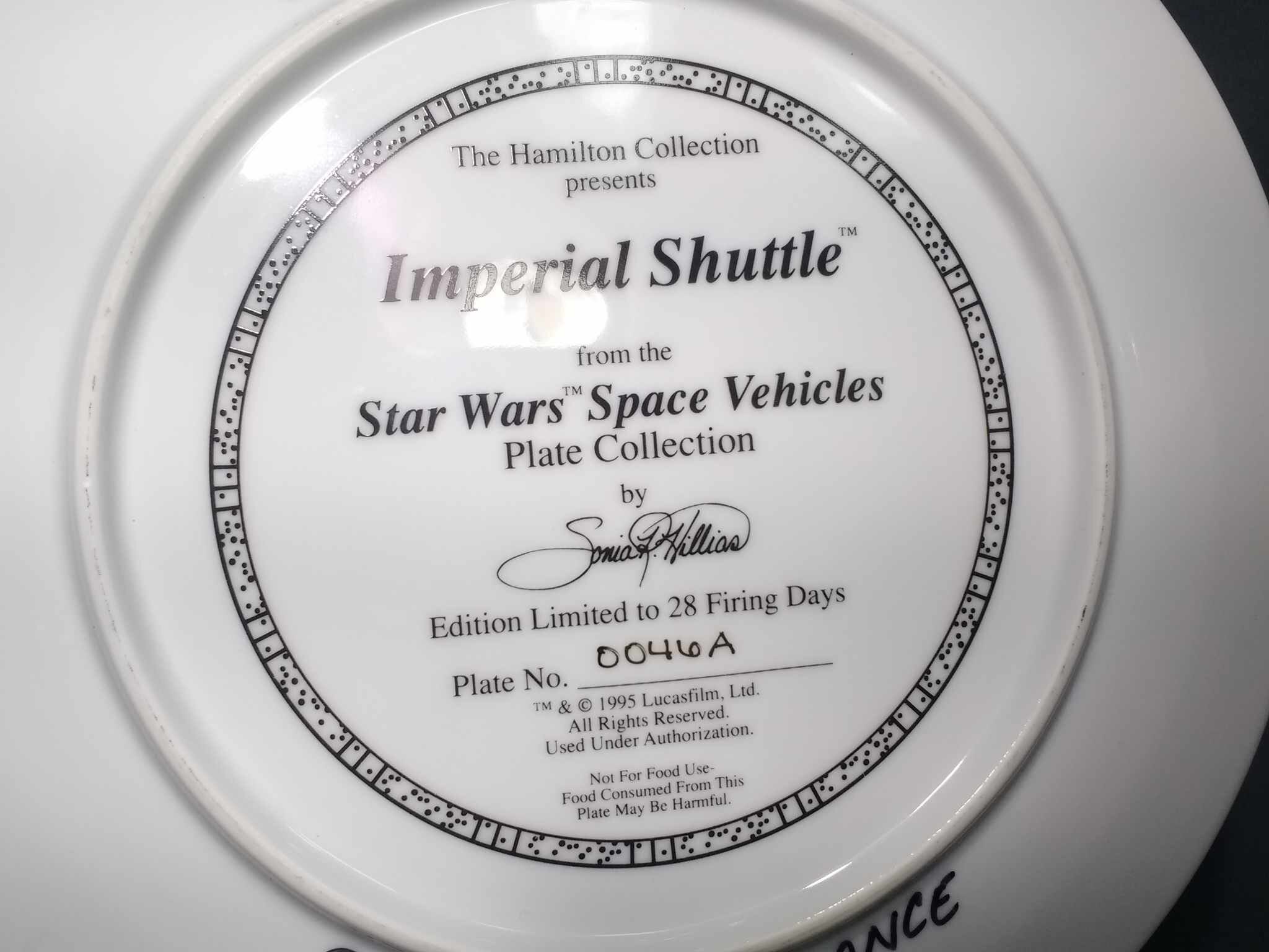 1995 Hamilton Collection Star Wars, Decorative Plate
