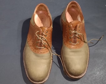 Vintage Leather Lace Up Shoes Men Size 9M  Made in Italy Johnston & Murphy