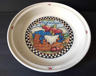 Vintage Pie Plate 11" Serving Pie Dish Pie Keeper Susan Winget