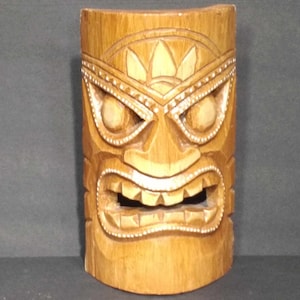 Carved Wood Mask, Wall Plaque, Wall Art, Tribal Wall Decor 7.5 x 4 x 2