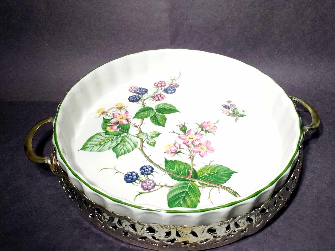 Vintage Mayell Quiche Tart Baking Dish with EP on Steel Holder Etsy