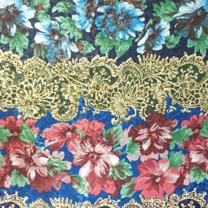 Vintage Floral Square Scarf, Hair Head Neck Scarf, Neckerchief, 27 inch