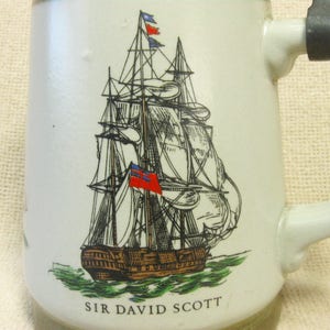 Vintage German Beer Stein Mug, Sir David Scott, Lord Lowther, Swiftsure