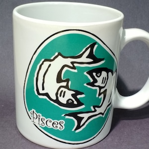 Vintage Pisces Coffee Mug, Horoscope, Zodiac Mug, Birthday Gift