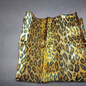 Animal Print Scarf, Neckerchief, Vintage Square Hair Scarf 20&quot;x 20&quot;