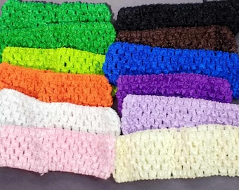 Wholesale lot 48 pcs Crochet Headband With 1.5 inch Polyester White. 