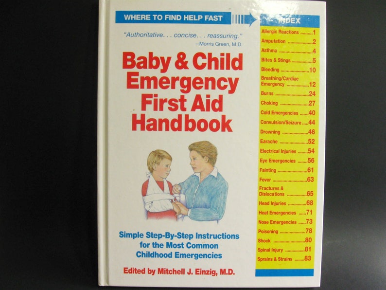 Baby Child Emergency First Aid Handbook Book Pediatric Reference Guide - 