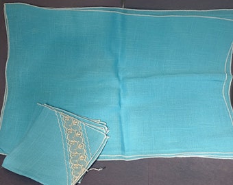 Vintage Table Napkins and Placemats, 8 Pc Set, Cloth Napkins and Placemats, Majestic Creations