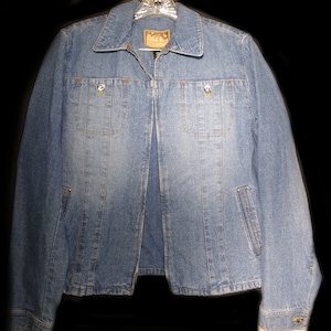 Denim Jacket, lightwash 100% Cotton Women Size Small, Lauren Jeans Co