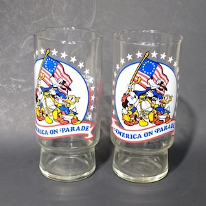 Set of 2 Mickey Mouse Glasses, Made for Coca Cola