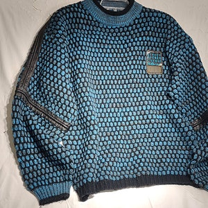 Vintage 80s Pullover Sweater, Size M, Street Scenes