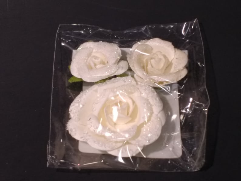 Set of 3 Cream Paper Roses Off White Paper Flowers Michael/'s