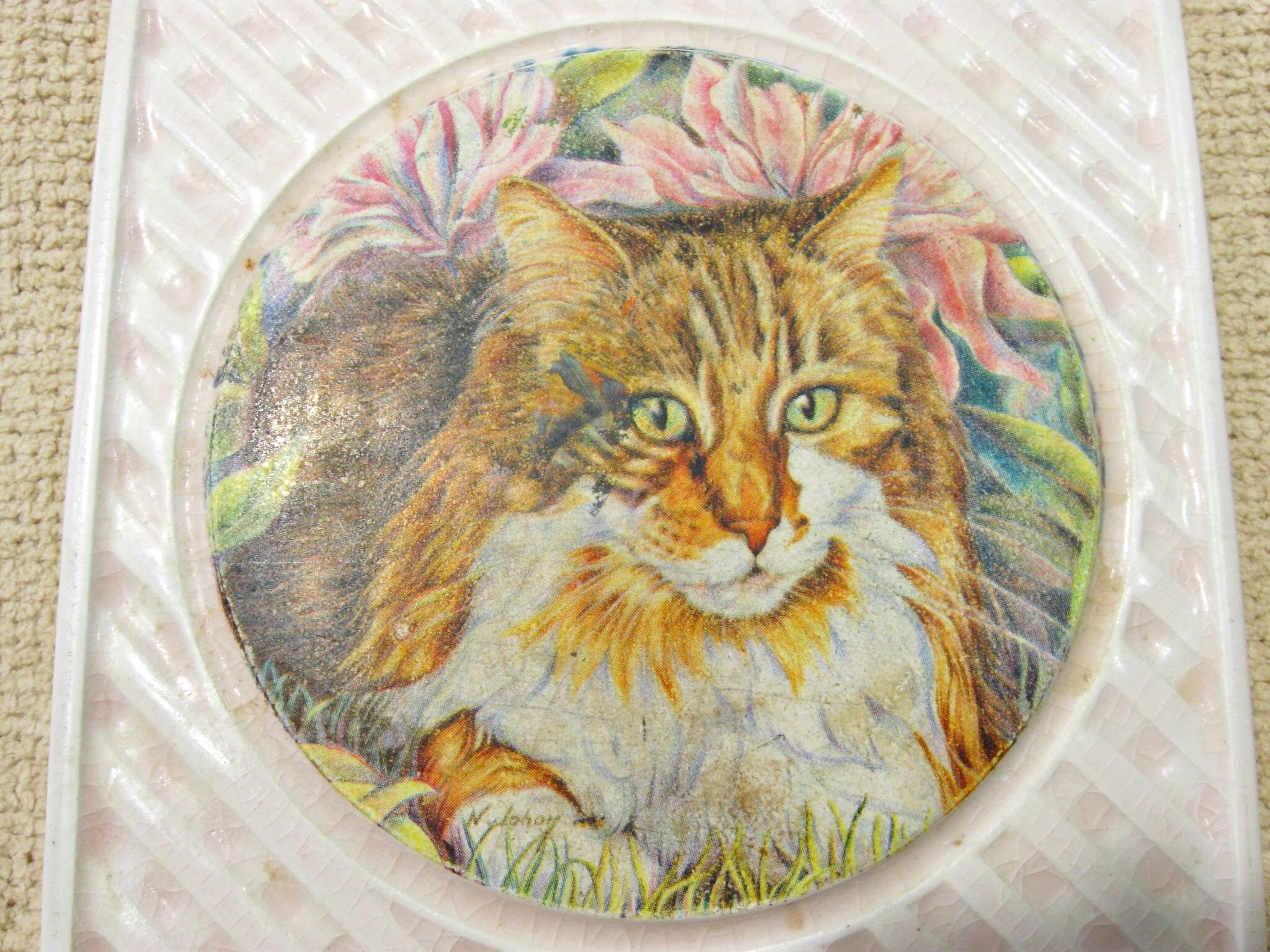 Cat Coasters Animal Coasters Ceramic Tile Coasters Cat Lovers Etsy