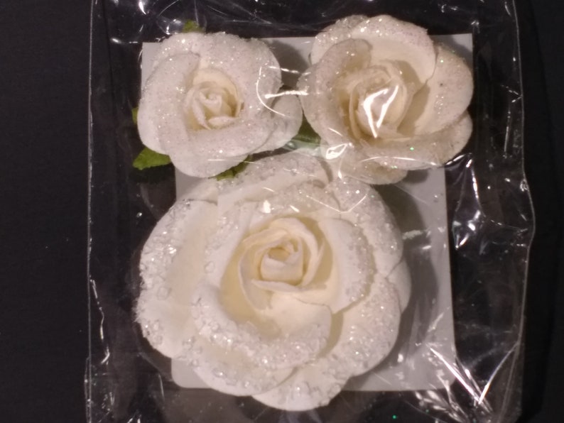Set of 3 Cream Paper Roses Off White Paper Flowers Michael/'s