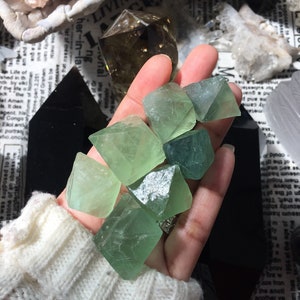 Green Fluorite Octahedrons For Mental Clarity, Crystal Shop, Metaphysical Shop.