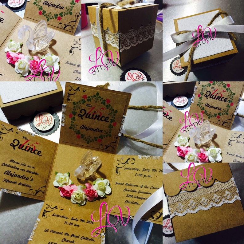 Custom Exploding Box / Explosion Box INVITATION Etsy