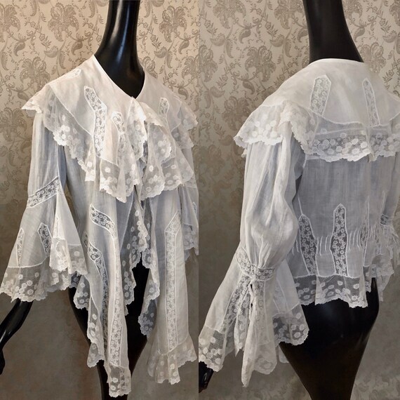 Antique Edwardian Lace Jacket, Edwardian Combing J