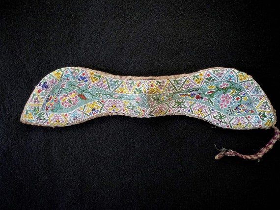 Antique Chinese Qing Dynasty Beaded Headband, Bea… - image 7