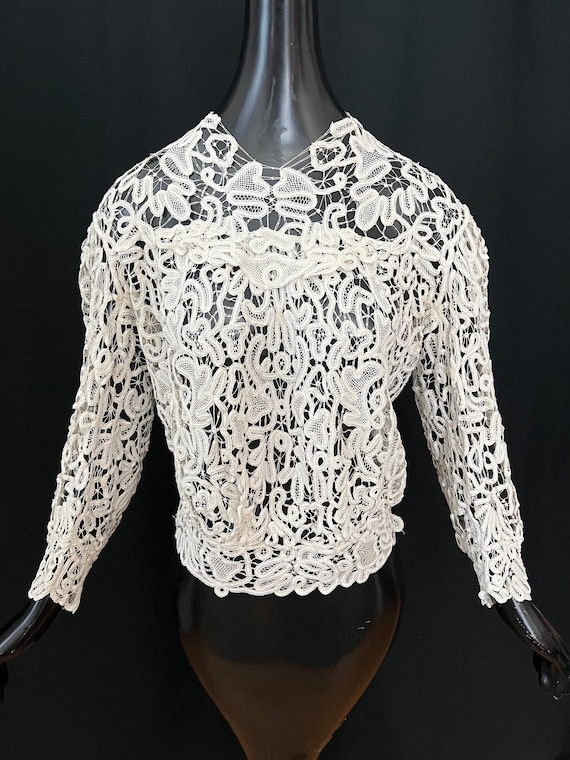 Antique Victorian Edwardian Fine Handmade Lace Blo