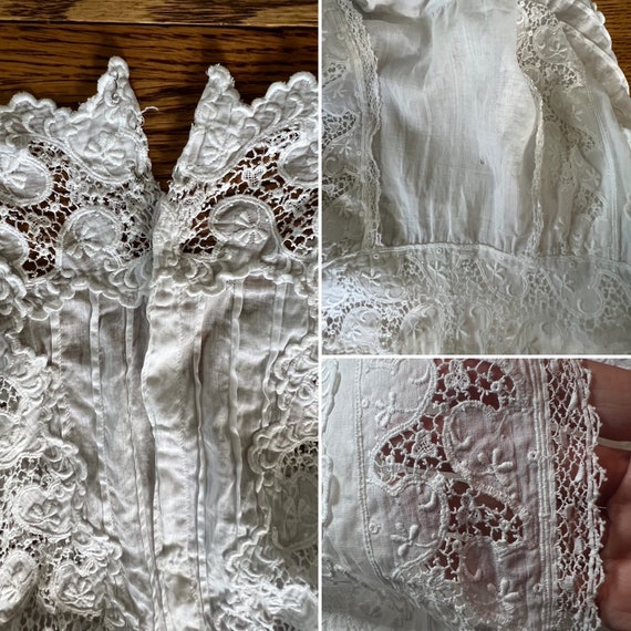 Antique Edwardian Lace Embroidered Blouse, Embroi… - image 10