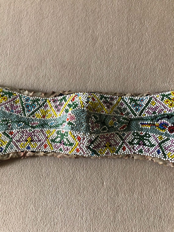 Antique Chinese Qing Dynasty Beaded Headband, Bea… - image 5