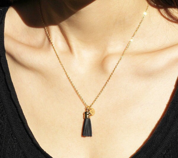 アクセサリー SCOSHA Leather Tassel Necklace stjohnknits-j24h000-gd00-d-