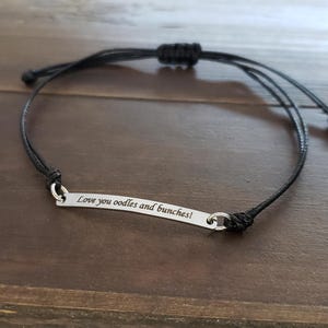 Personalized with Location, Name Engraved Dainty Couple Bracelet Custom High Quality Stainless Steel Gold Rose Gold Adjustable Cord Bracelet