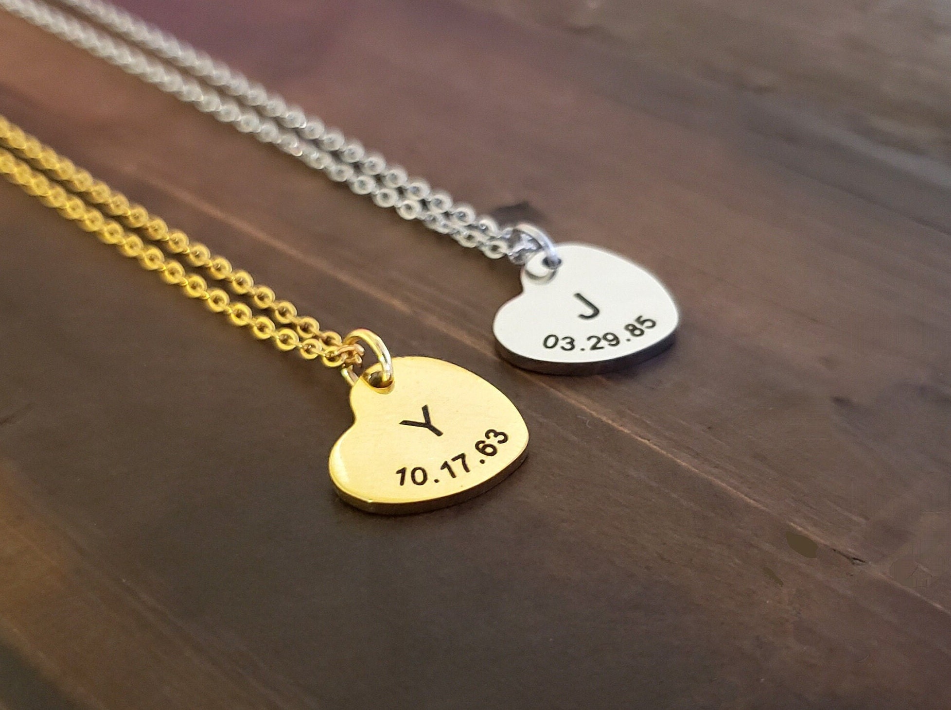 Personalized High Quality Stainless Steel Engraving Initial Gold