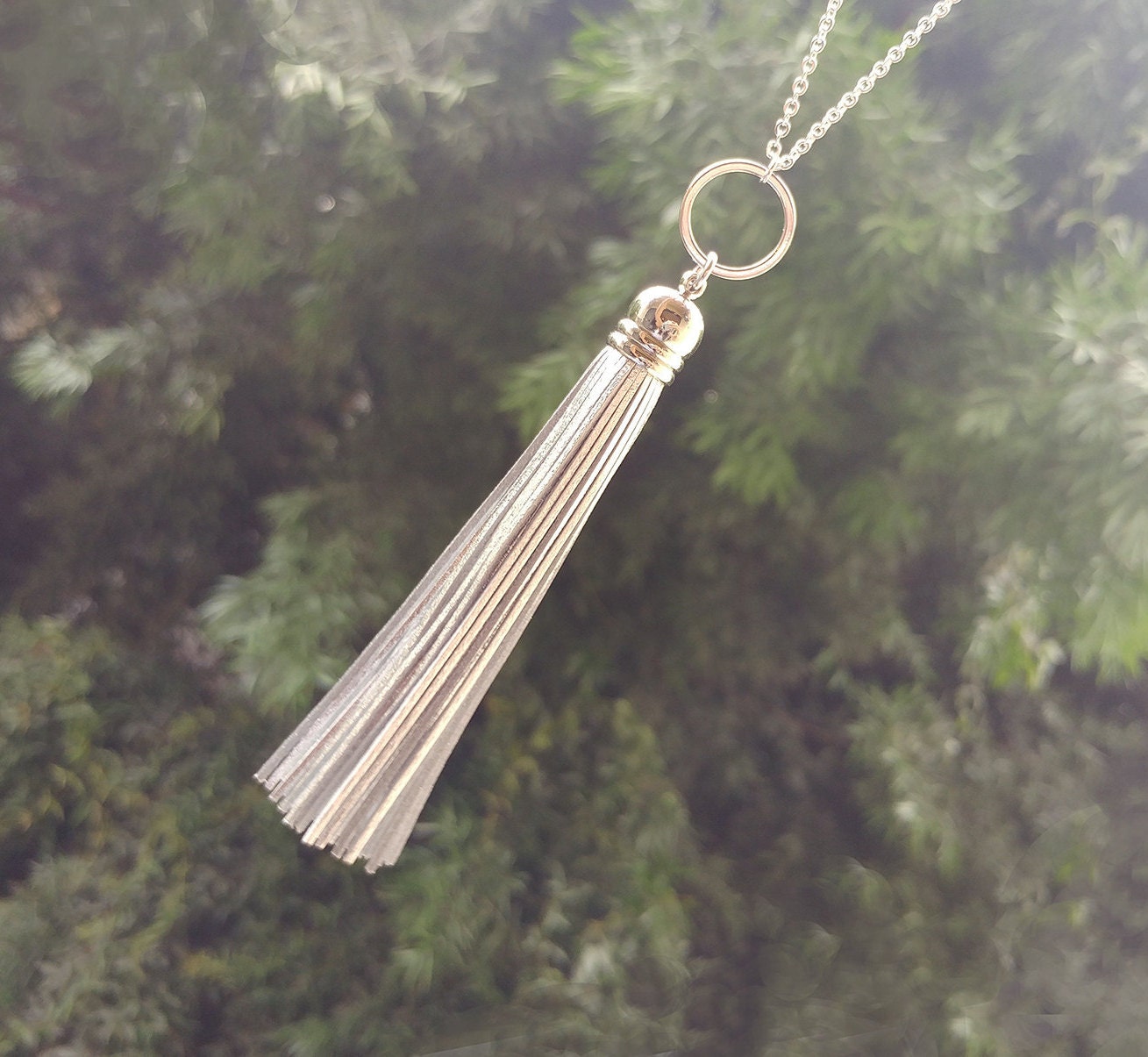 Silver Tassel Pendants With Antique Silver Metal Chain 59mm Tassels for  Jewelry Making 