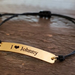 Personalisiert mit Ort, Datum, Name Gravierte Paar Armband Benutzerdefinierte Hochwertige Edelstahl Gold Rose Gold Einstellbar Schnur Armband