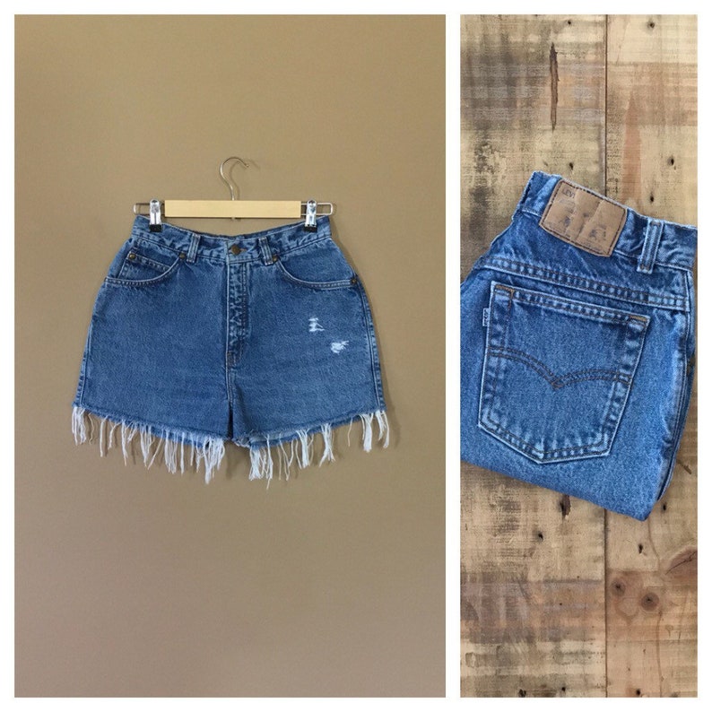 high waisted denim shorts levis