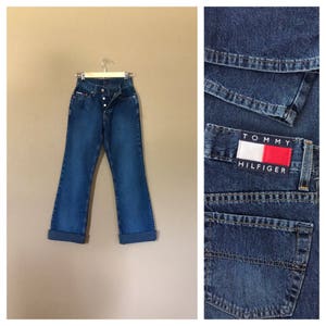 24&quot; Tommy Hilfiger High Waisted Jeans / 90s Jeans/Vintage High Waisted Jeans/Mom Jeans/Acid Wash Jeans/80s Jordache Jeans