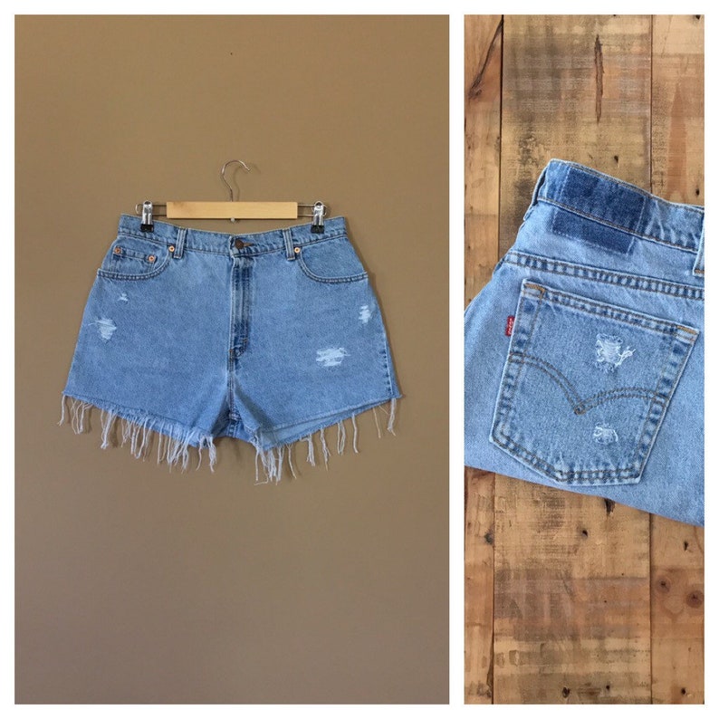 levi high waisted jean shorts