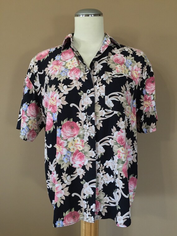 80s Shirt / 90s Shirt / Womens Blouse / Hawaiian … - image 2