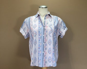 90s Fresh Prince Shirt / Camicia da donna / 80s Blouse / 90s Blouse / abbigliamento anni '80s / abbigliamento anni '90 / Camicia a maniche corte / Camicia a maniche corte