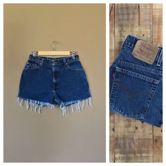 levi high waisted jean shorts
