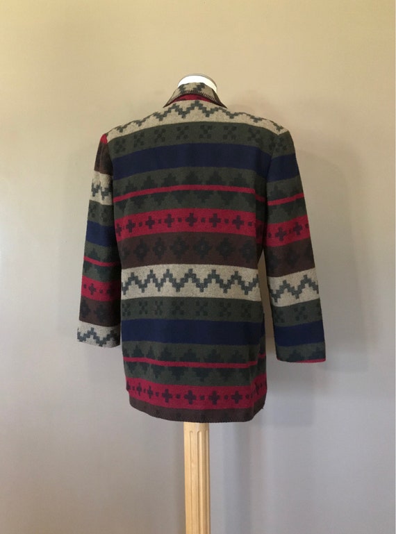 90's Aztec Wool Coat Women Large / 90s Wool Coat … - image 7