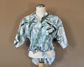 90 s chemise / 90 s shirt hip hop / femmes chemisier / chemise hawaïenne / chemisier des années 80 / chemisier des années 90 / vêtements des années 80 / 90 s chemise à manches courtes / vêtement