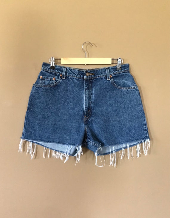 Waist 31" Levis High Waisted Shorts Denim / Levis… - image 3