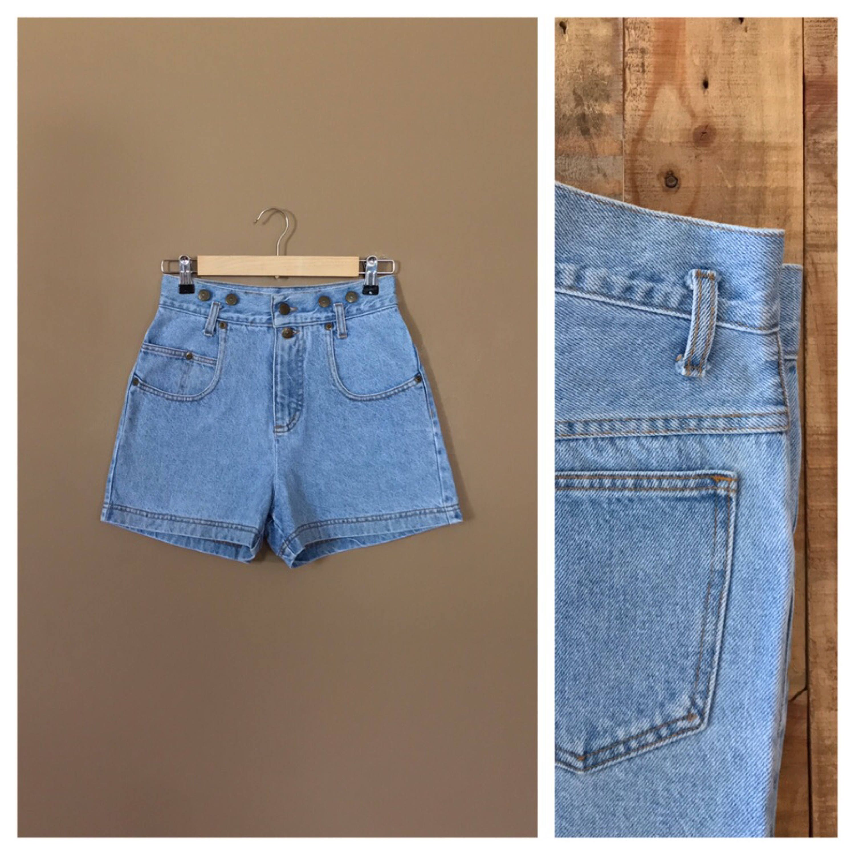 high waisted denim shorts levis