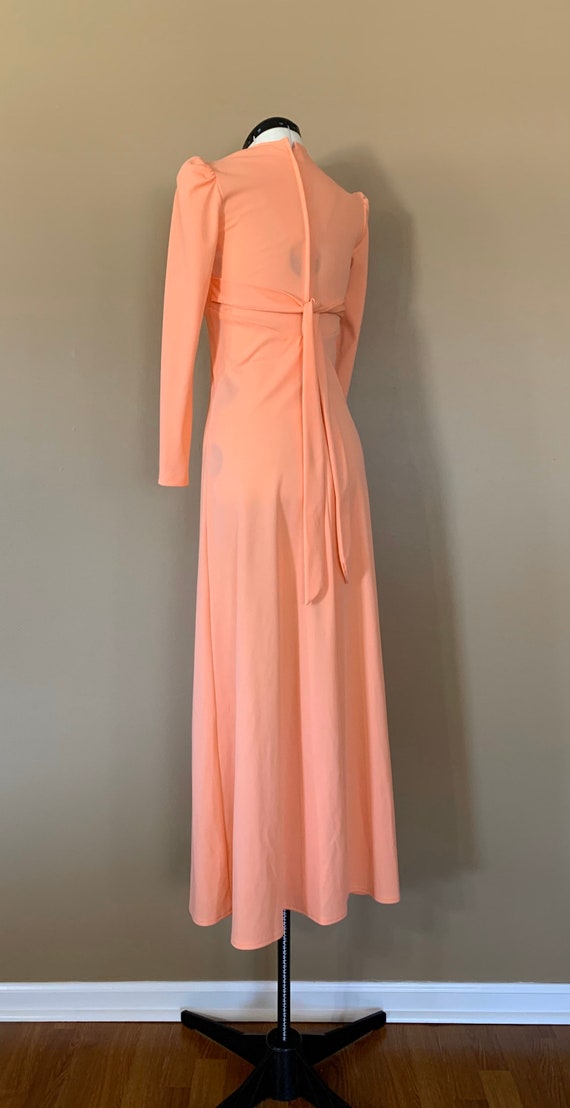 70's Long Dress Coral Small / 1970's Dress Womens… - image 8