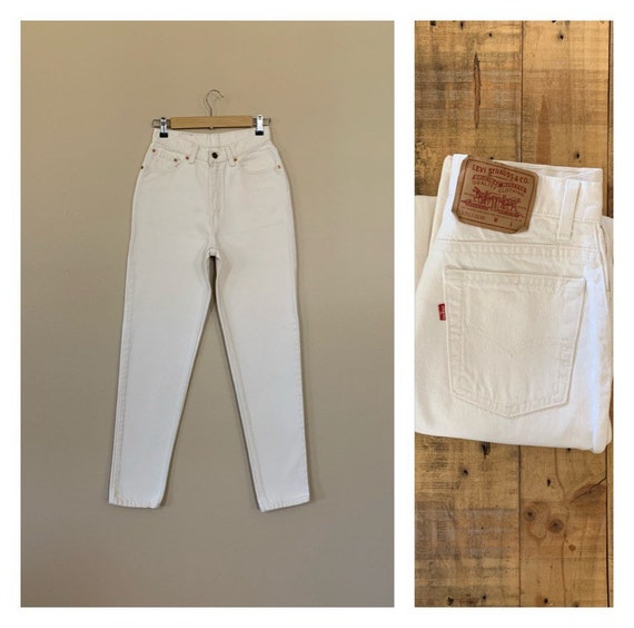 27" Levis 512 White High Waisted Jeans/90s Jeans/V