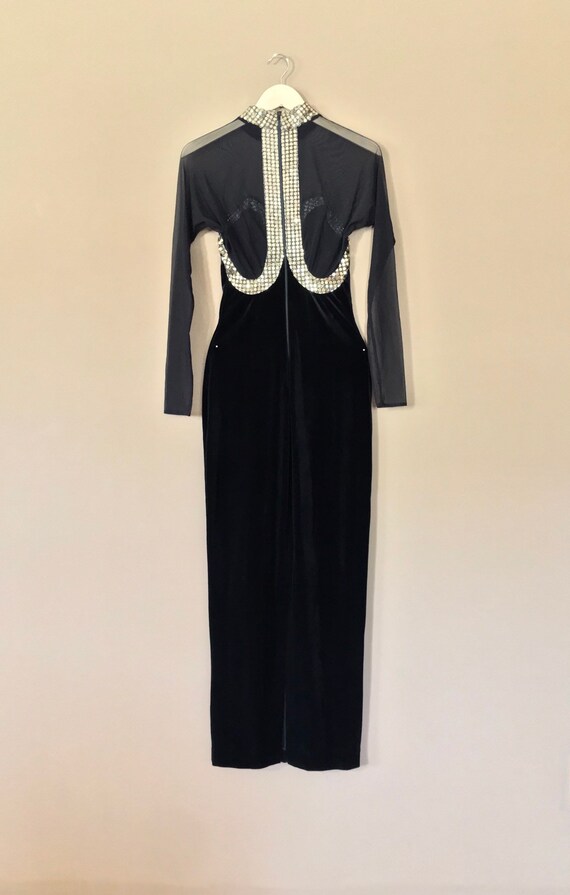 Formal Black Tie Dress / 80s Prom Dress / 90s Pro… - image 5