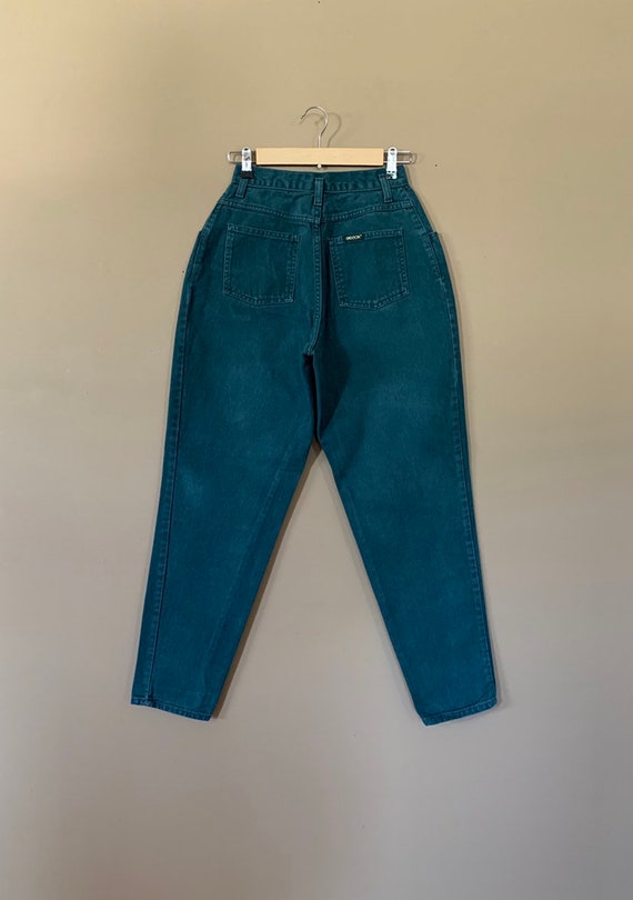 25" Sasson High Waisted Jeans Green / 90s Womens … - image 4