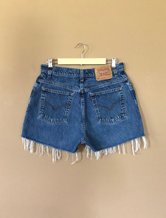 Waist 31" Levis High Waisted Shorts Denim / Levis… - image 6