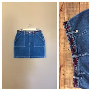 90er Jahre Tommy Hilfiger Denim Rock/Tommy Hilfiger/90er Jahre Rock /Levi hoch taillierte Denim Rock/Jean Rock/90er Jahre Kleidung/90er Jahre Hip Hop Kleidung